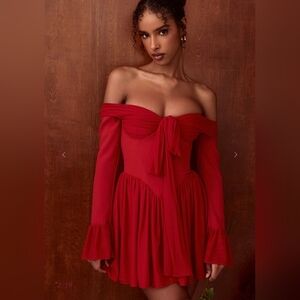 House of CB Scarlet Off-Shoulder Mini Dress